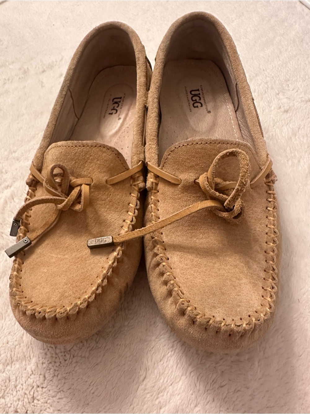 UGG Ozwear Connection Tan Suede Miccasins AU 8L/EU 38
